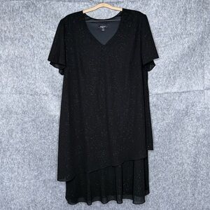 R&M Richards Black Glitter‎ Tiered Dress- Sz 22W